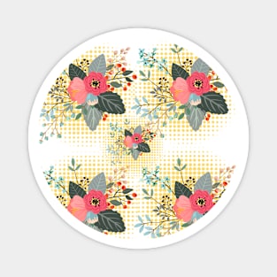 Colorful Flowers Pattern Magnet